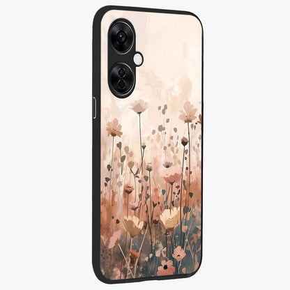 Pastel Wildflowers Glass Case for 1+Nord CE 3 Lite side perspective highlighting vibrant bloom textures and smooth premium build