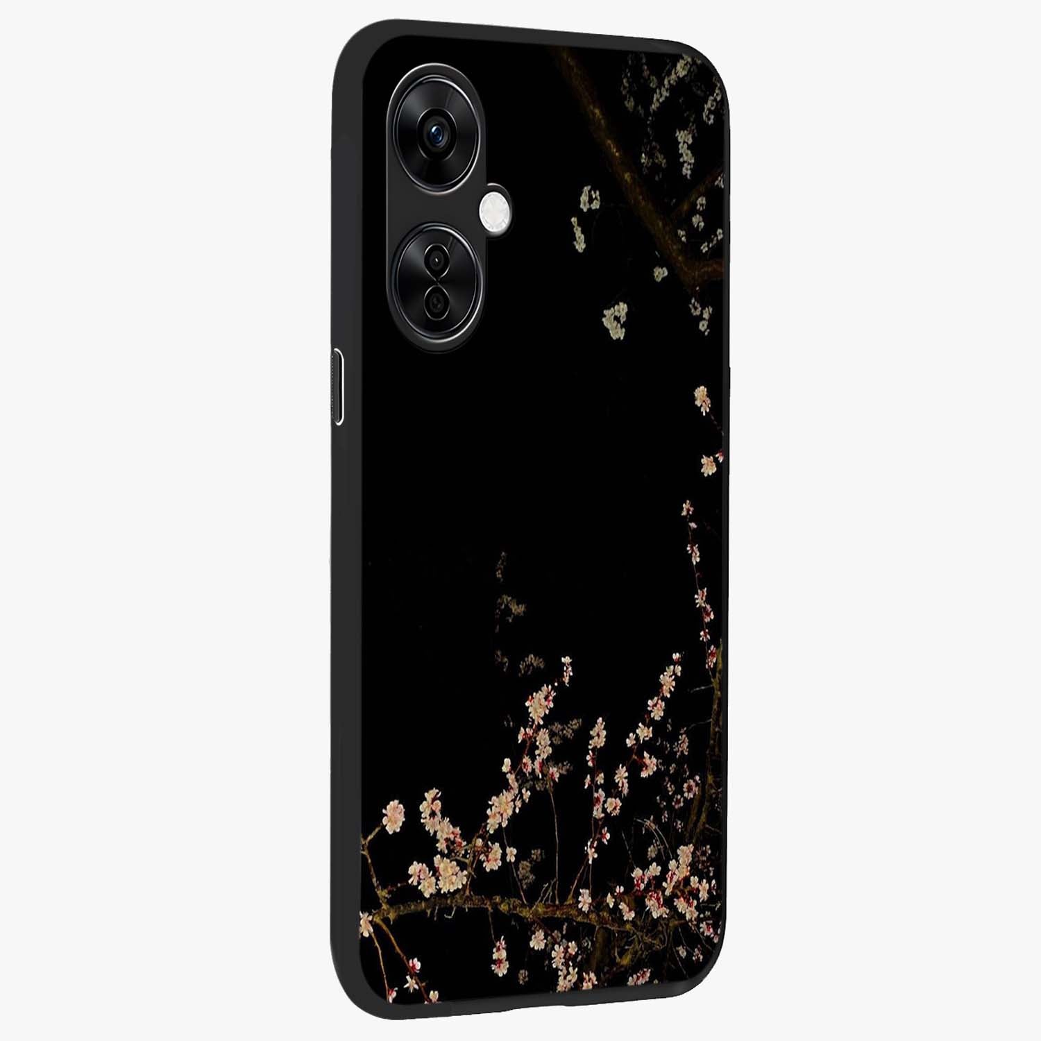 Petal Moon Light With Custom Name Glass Case for 1+Nord CE 3 Lite side perspective highlighting custom typography and smooth premium build