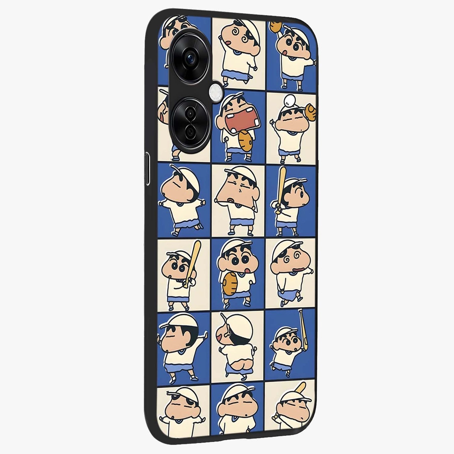Playful Shin Swing Glass Case for 1+Nord CE 3 Lite side perspective highlighting dynamic illustration textures and sleek build