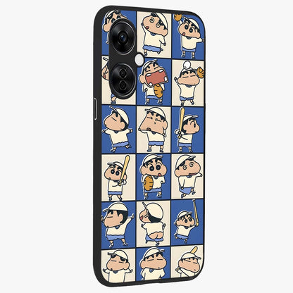 Playful Shin Swing Glass Case for 1+Nord CE 3 Lite side perspective highlighting dynamic illustration textures and sleek build