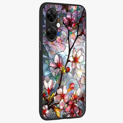 Radiant Bloom Glow Glass Case for 1+Nord CE 3 Lite side perspective highlighting radiant textures and sleek premium build