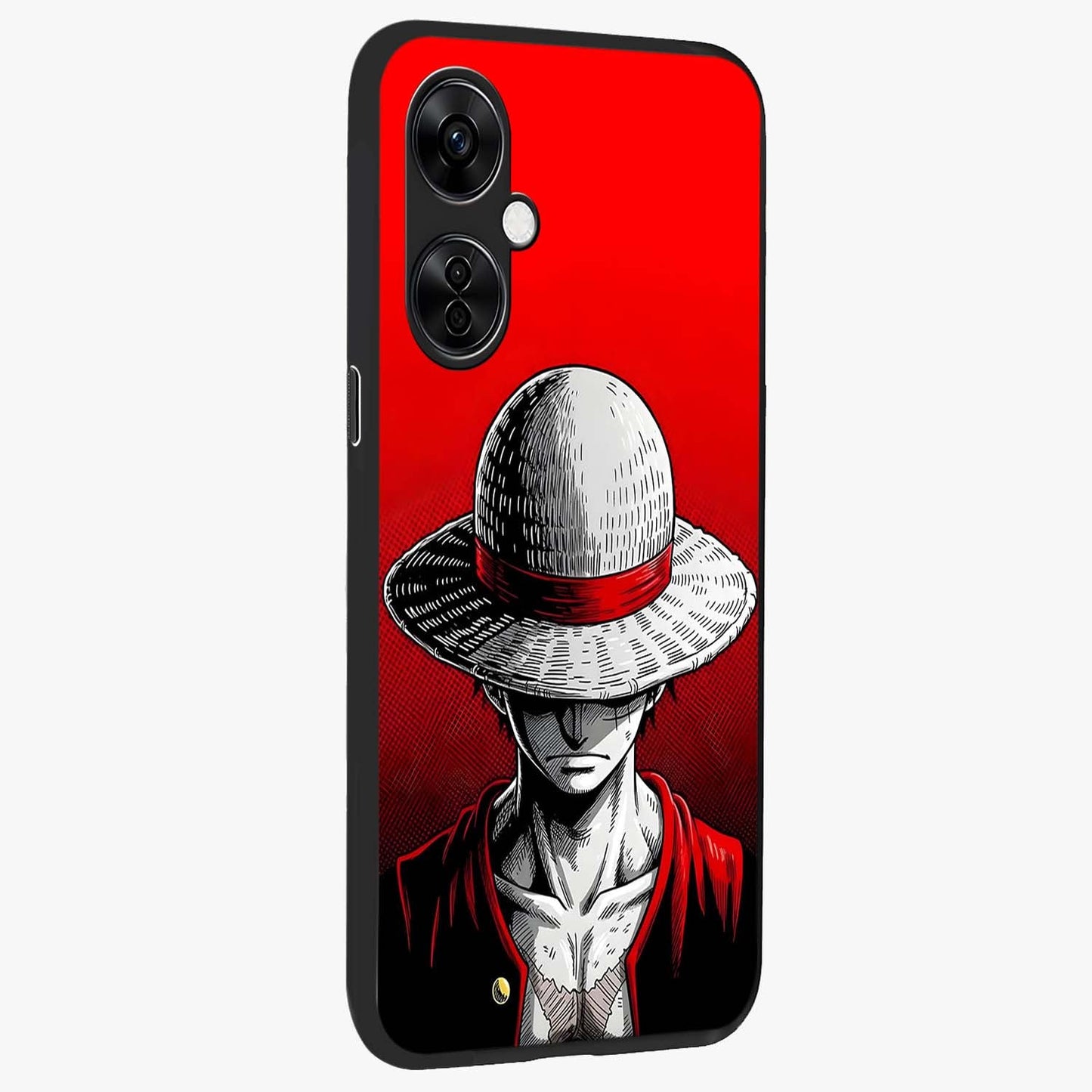 Scarlet Pirate Resolve Glass Case for 1+Nord CE 3 Lite side perspective highlighting strong character detailing and sleek premium build