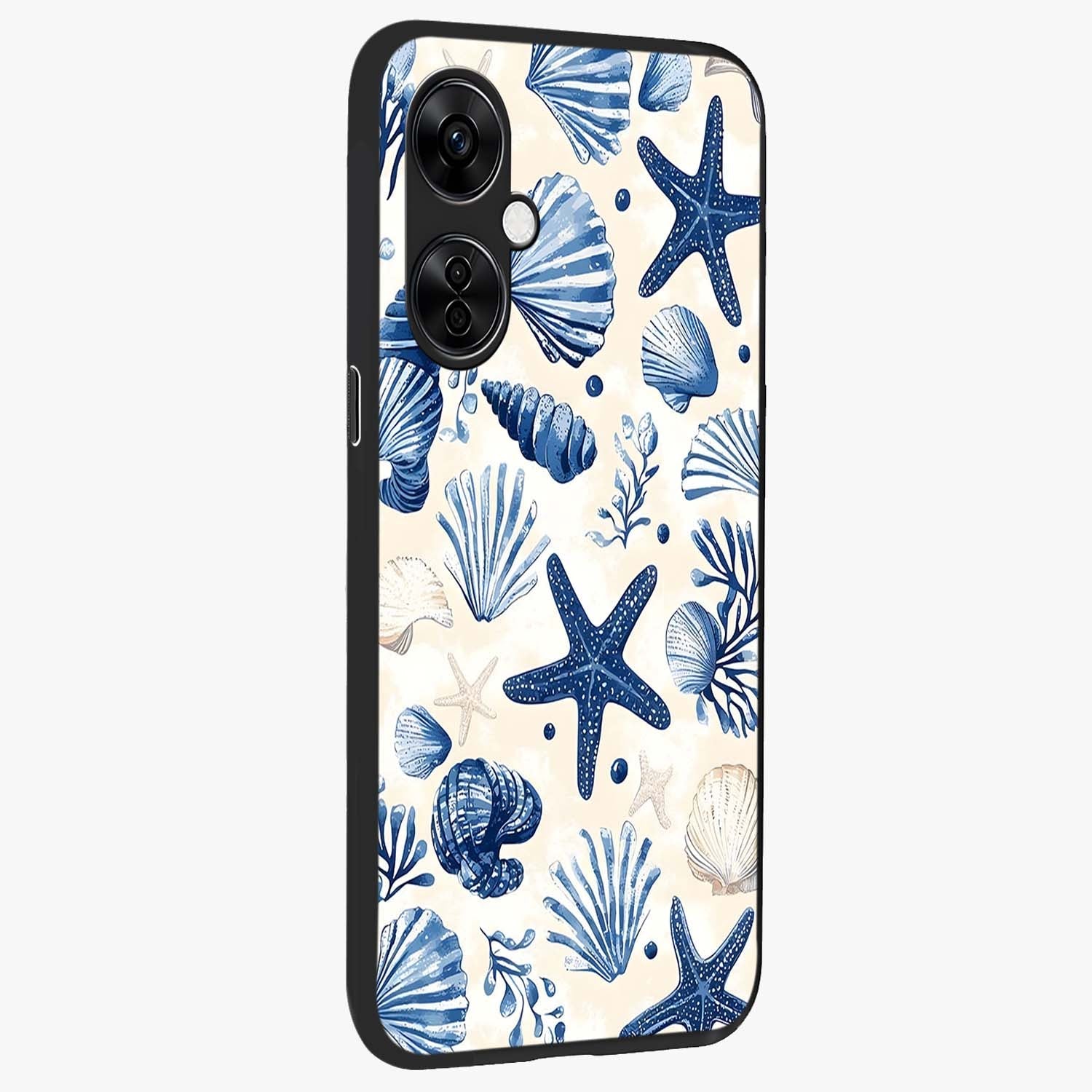 Seaside Starfish Magic Glass Case for 1+Nord CE 3 Lite side perspective highlighting playful beach textures and sleek build