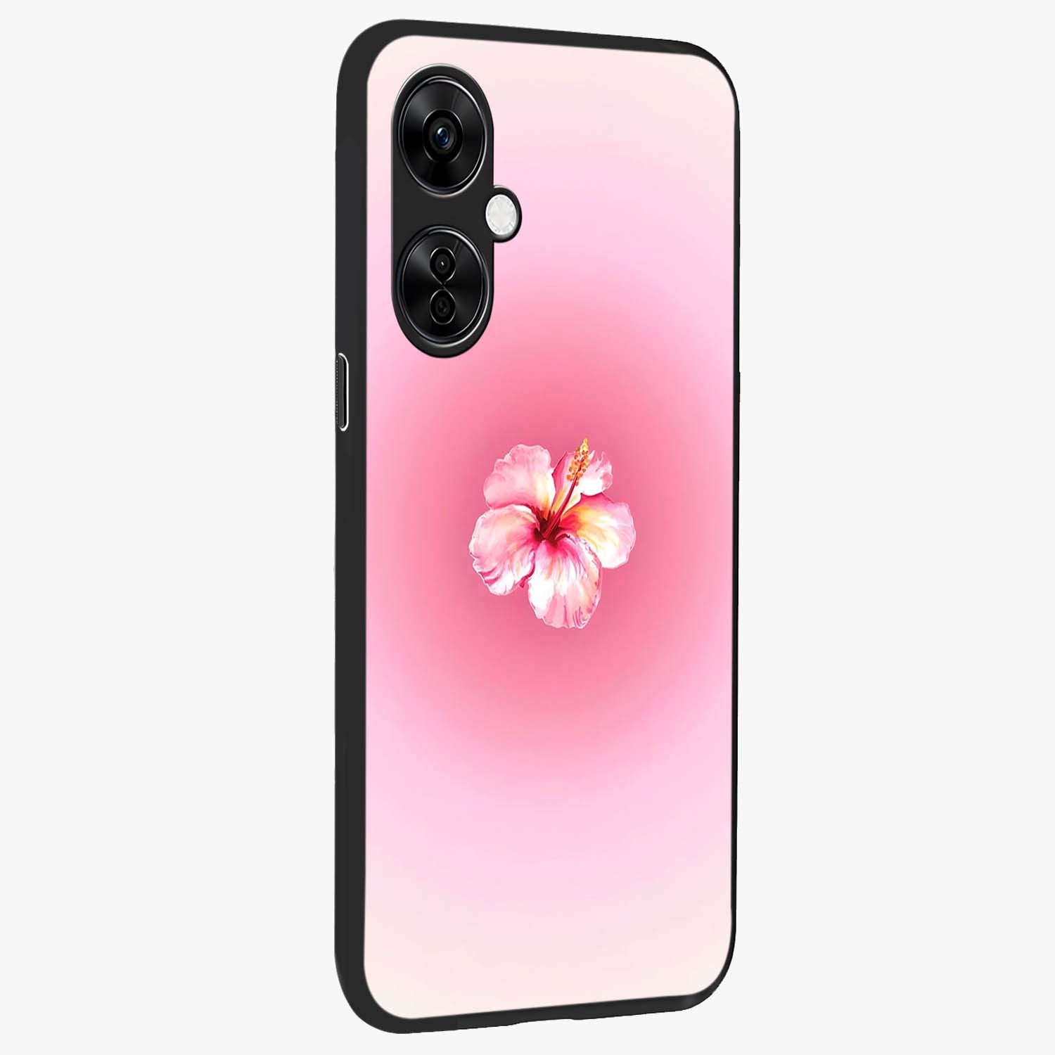 Soft Petal Serenity Glass Case for 1+Nord CE 3 Lite side perspective highlighting refined petal textures and premium edges