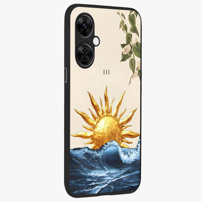 Solar Wave Bloom Glass Case for 1+Nord CE 3 Lite side perspective highlighting radiant textures and premium edges