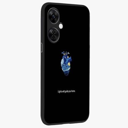 Starry Heart Compass Glass Case for 1+Nord CE 3 Lite side perspective highlighting refined textures and sleek premium build