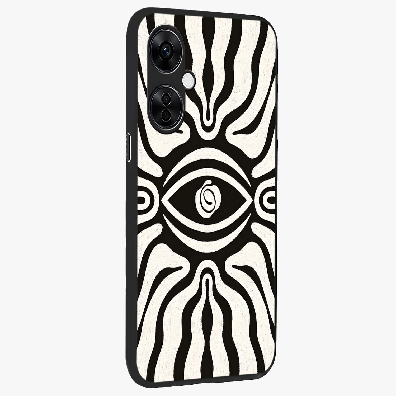 Trancewave Illusion Art Glass Case for 1+Nord CE 3 Lite side perspective highlighting dynamic wave textures and premium edges