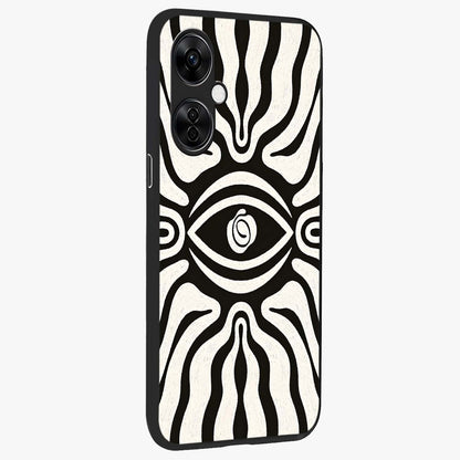 Trancewave Illusion Art Glass Case for 1+Nord CE 3 Lite side perspective highlighting dynamic wave textures and premium edges