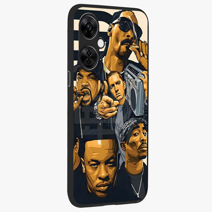 Urban Rap Legends Glass Case for 1+Nord CE 3 Lite side perspective highlighting graphic textures and premium edges
