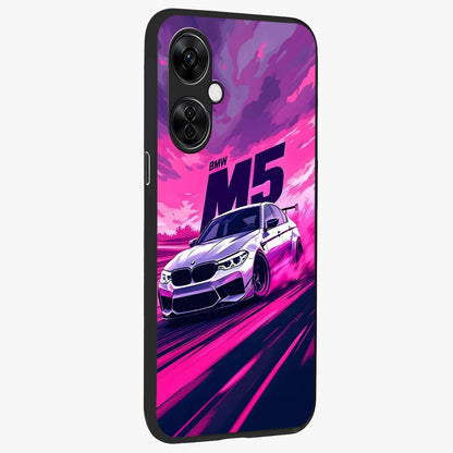 Velocity Drift Pulse Glass Case for 1+Nord CE 3 Lite side perspective highlighting sharp automotive textures and sleek build