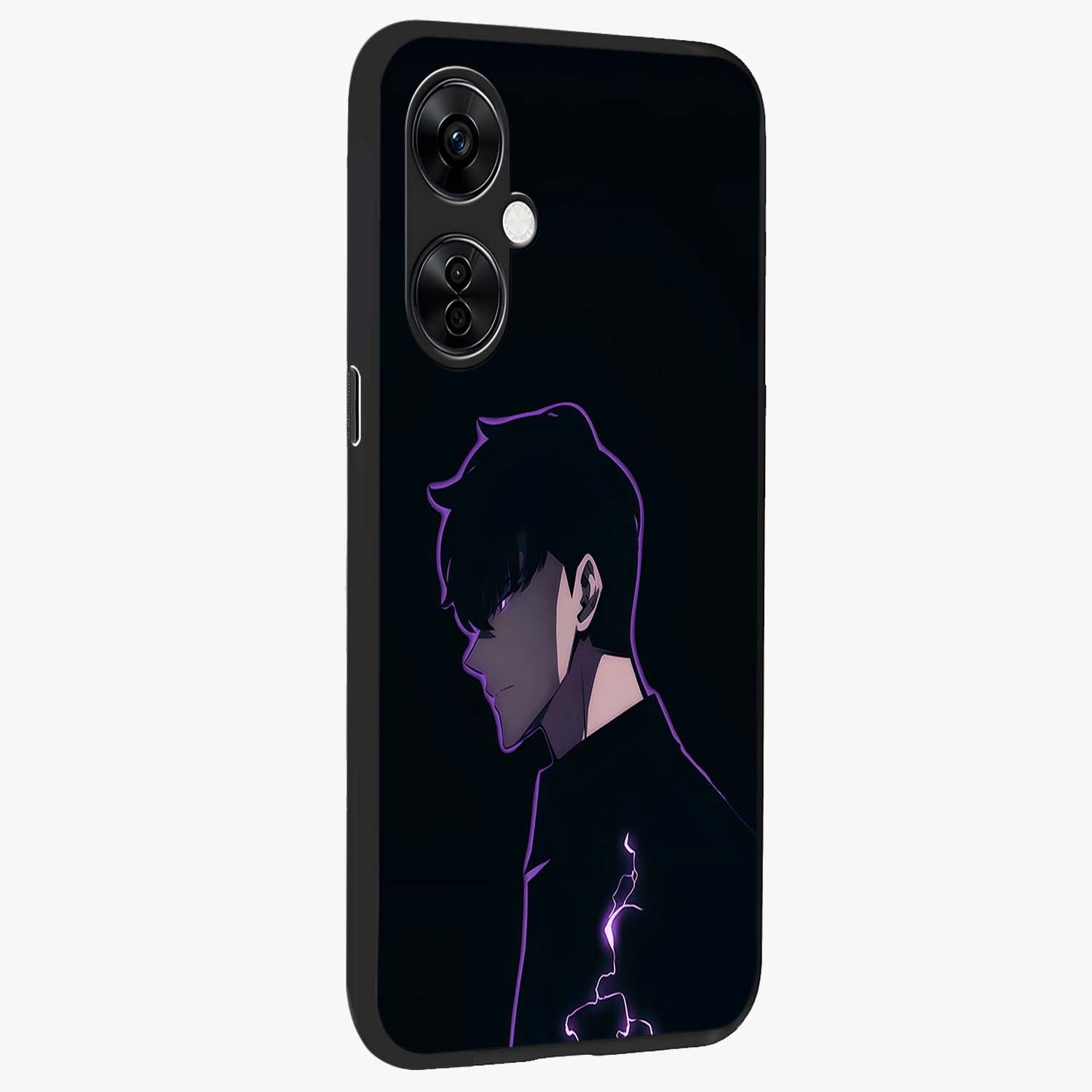 Void Lightning Phantom Glass Case for 1+Nord CE 3 Lite side perspective highlighting sharp energy textures and premium edges