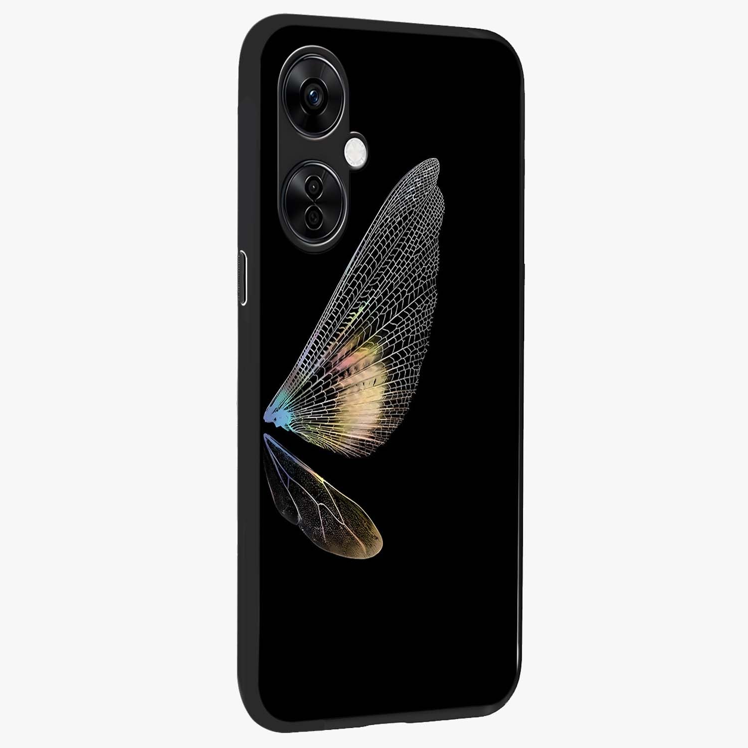 Whispers of Wings Glass Case for 1+Nord CE 3 Lite side perspective highlighting light airy textures and premium edges