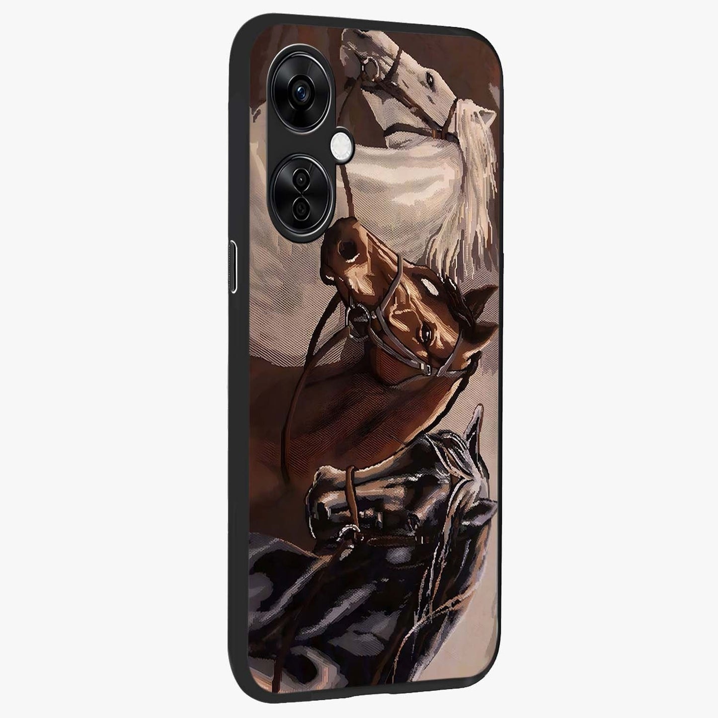 Wild Trio Gallop Glass Case for 1+Nord CE 3 Lite side perspective highlighting strong motion textures and premium edges