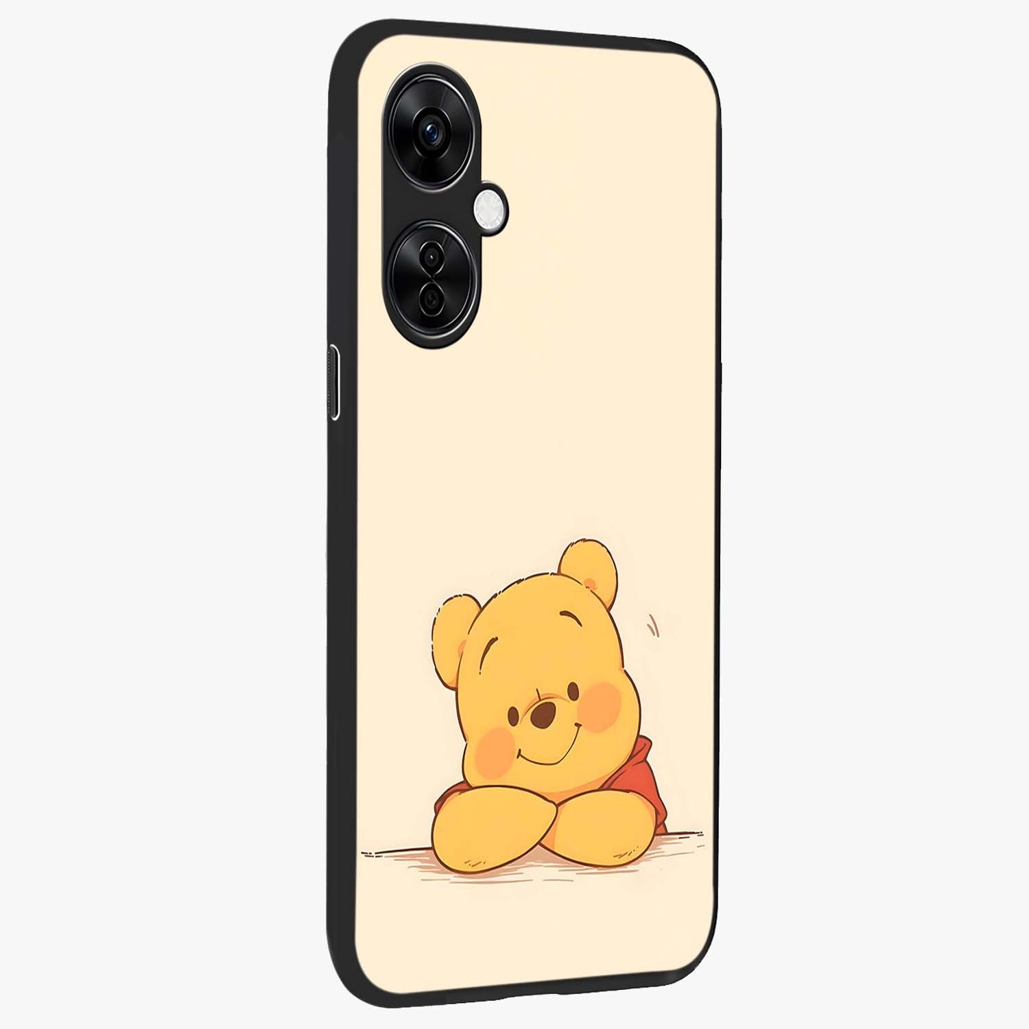Winniethe Pooh Glass Case for 1+Nord CE 3 Lite side perspective highlighting charming character textures and smooth build