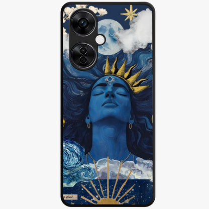 Aesthetic Lord Shiva Glass Case for 1+Nord CE 3 Lite bold front view featuring detailed spiritual Shiva artwork
