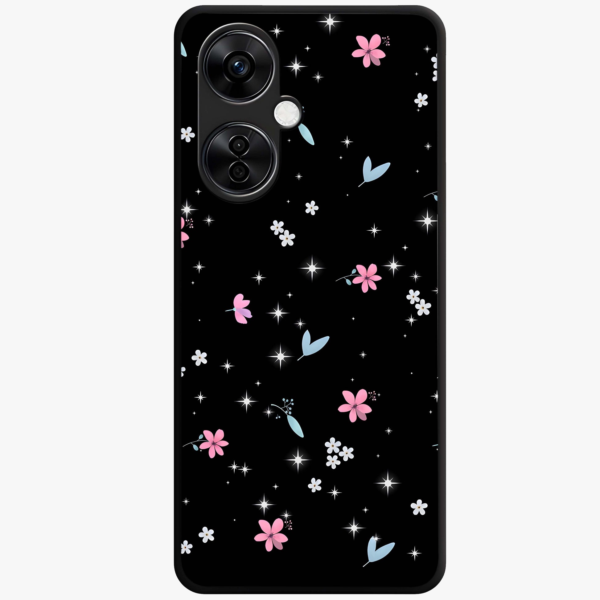 Black Aesthetic Wallpapers Glass Case for 1+Nord CE 3 Lite bold front view featuring dark minimalist aesthetic artwork