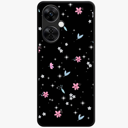 Black Aesthetic Wallpapers Glass Case for 1+Nord CE 3 Lite bold front view featuring dark minimalist aesthetic artwork