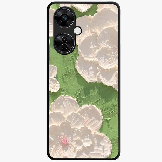 Blossom Meadow Dreams Glass Case for 1+Nord CE 3 Lite dreamy front view featuring soft meadow floral artwork