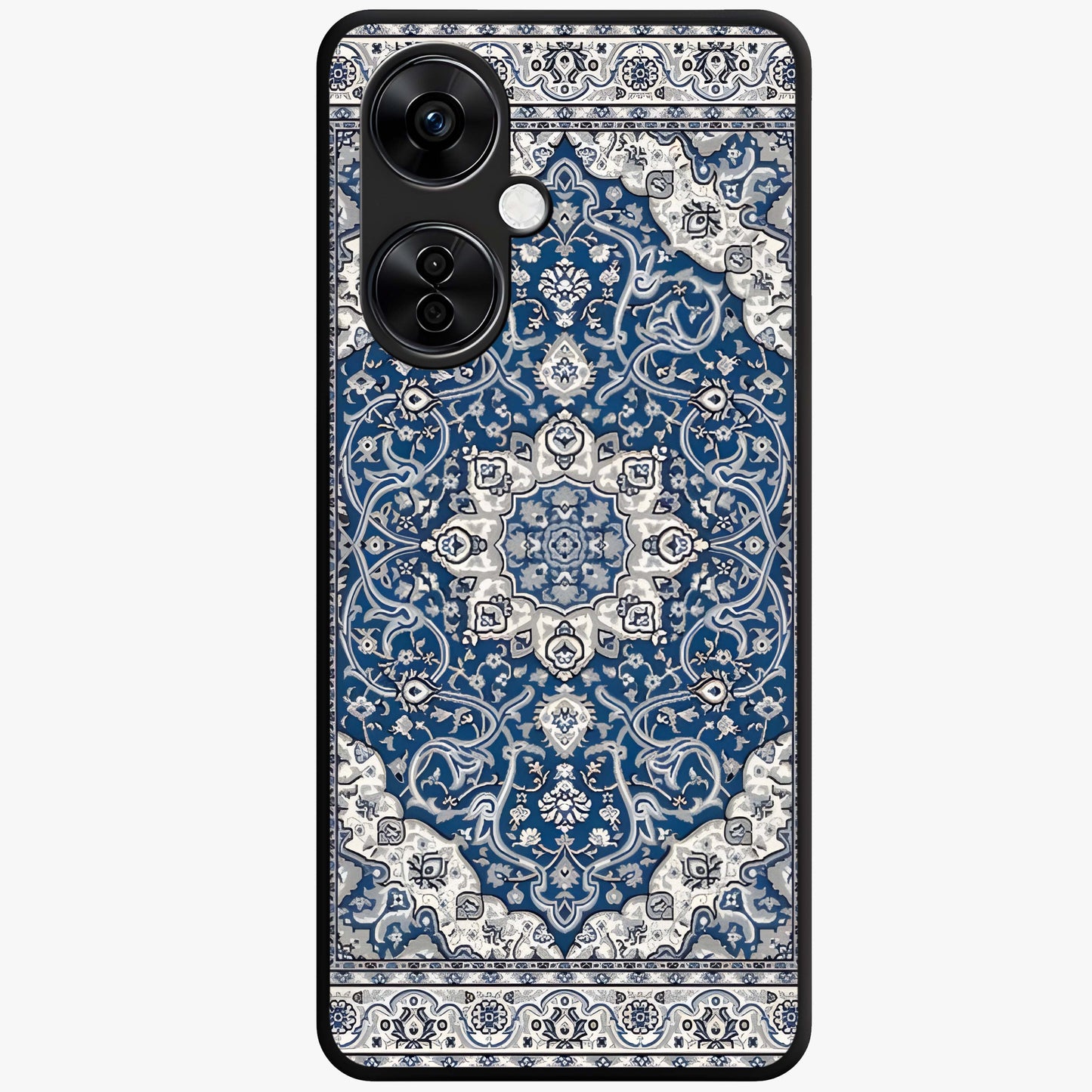 Blue Palace Dream Glass Case for 1+Nord CE 3 Lite royal front view featuring palace inspired artwork in deep blue tones