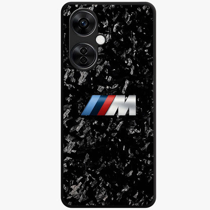 Carbon Speed Mark Glass Case for 1+Nord CE 3 Lite bold front view featuring carbon fiber texture and racing inspired design