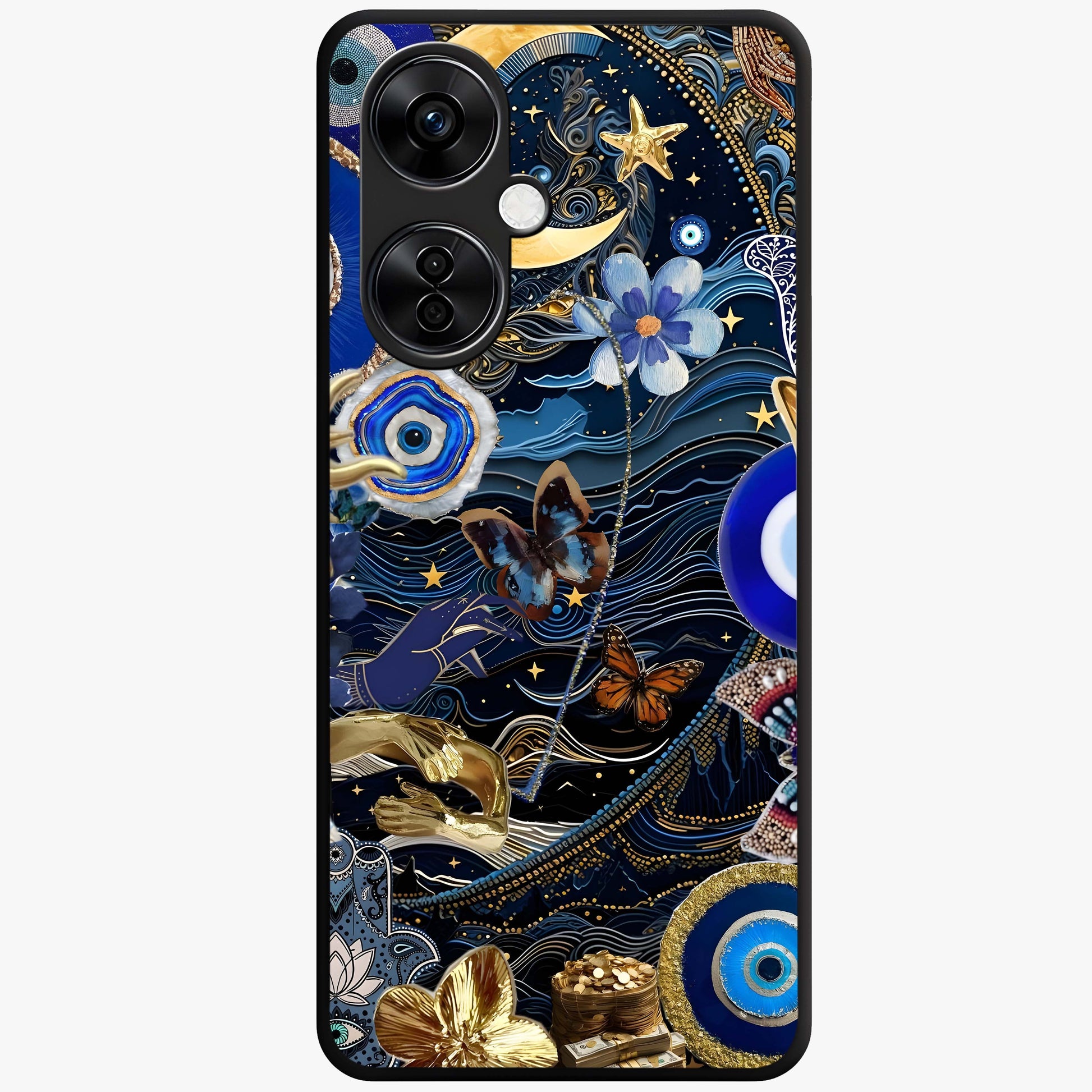 Celestial Blessing Shield Glass Case for 1+Nord CE 3 Lite spiritual front view featuring protective celestial symbol artwork