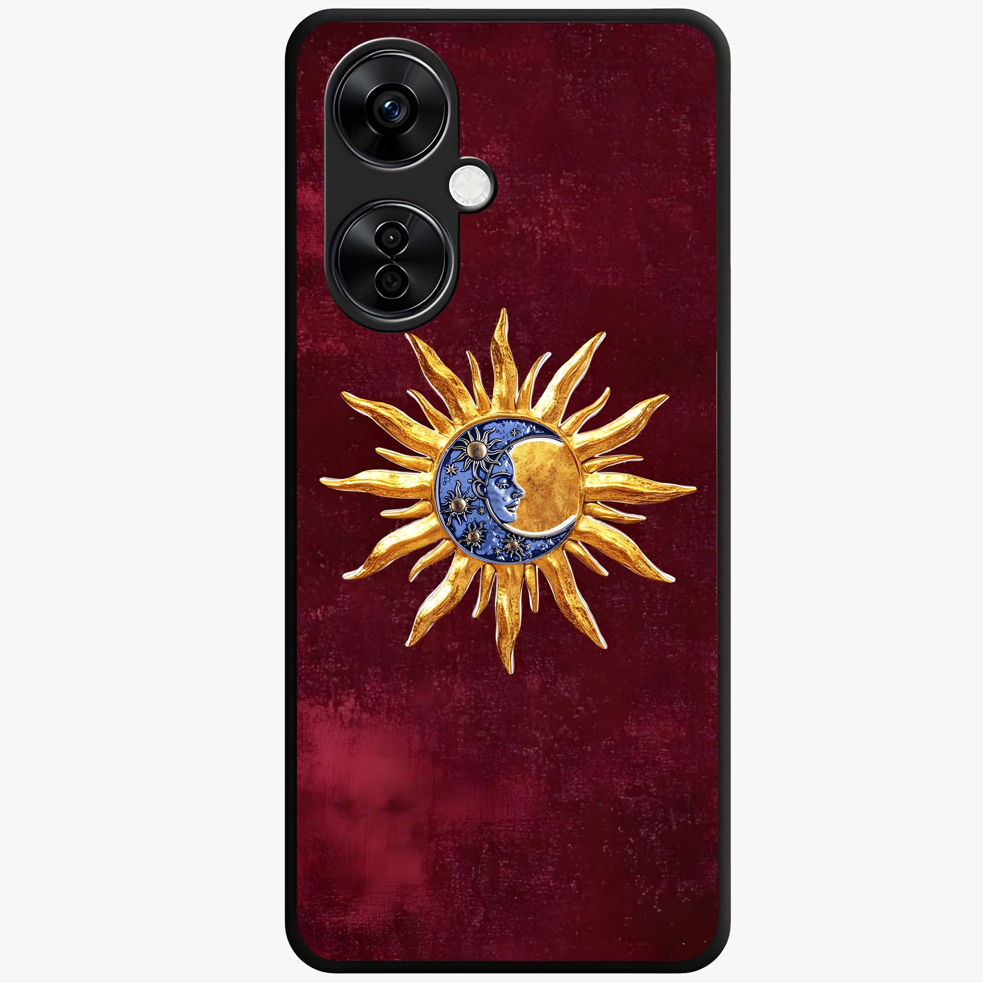 Celestial Unity Charm Glass Case for 1+Nord CE 3 Lite symbolic front view featuring harmonious celestial artwork