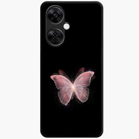 Celestial Wings Butterfly Glass Case for 1+Nord Ce 3 Lite elegant front view featuring butterfly artwork with cosmic accents