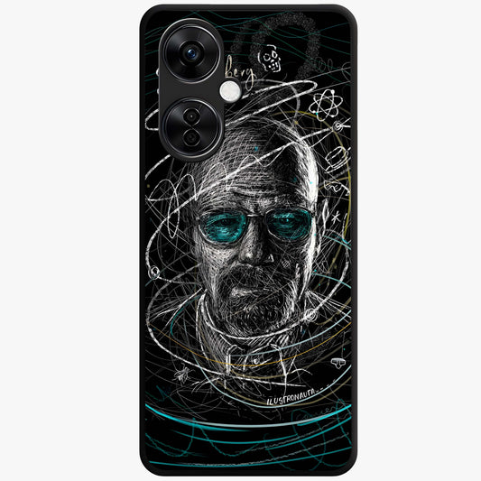Chaotic Mind Genius Glass Case for 1+Nord CE 3 Lite bold front view featuring expressive abstract typography artwork