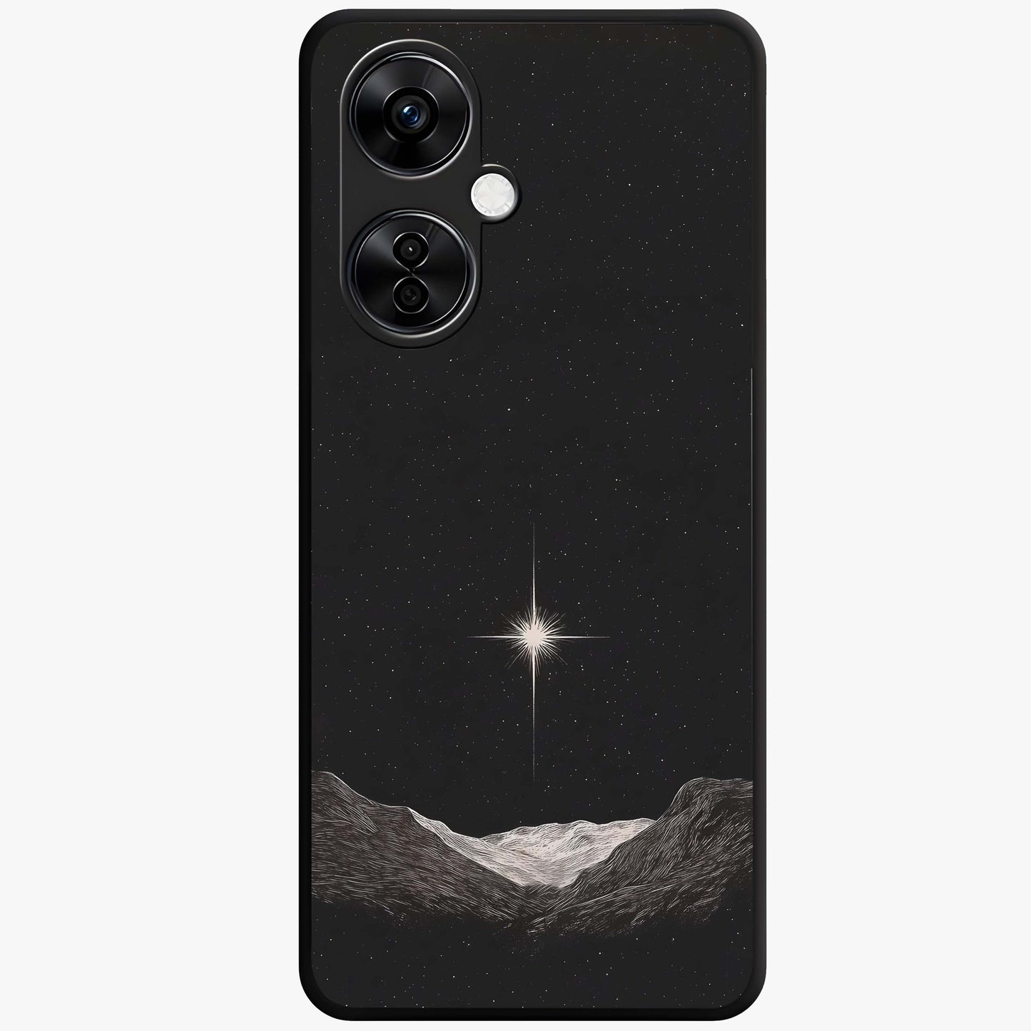 Cosmic Dream Night Glass Case for 1+Nord CE 3 Lite dreamy front view featuring deep night sky artwork with glowing stars