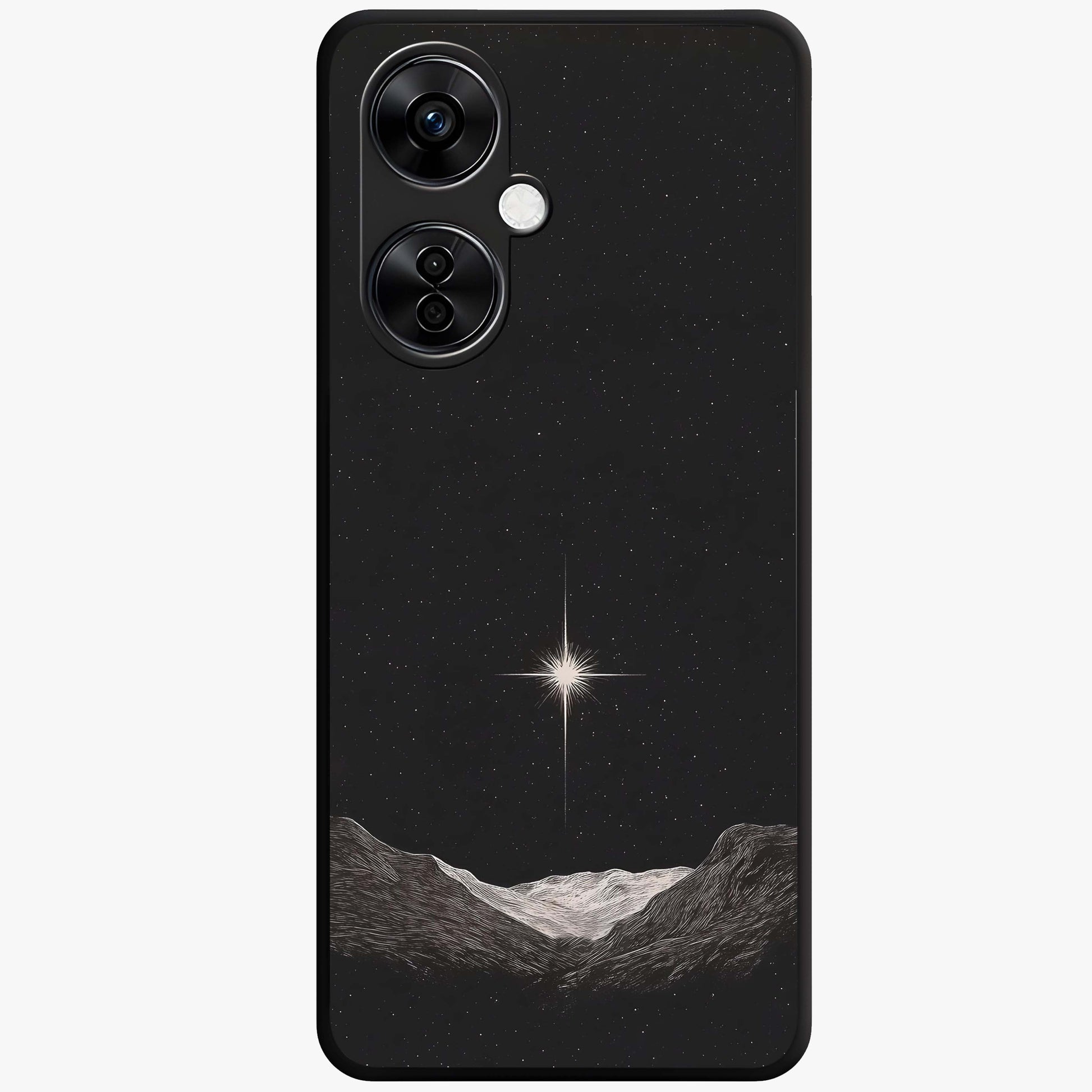 Cosmic Dream Night Glass Case for 1+Nord CE 3 Lite dreamy front view featuring deep night sky artwork with glowing stars