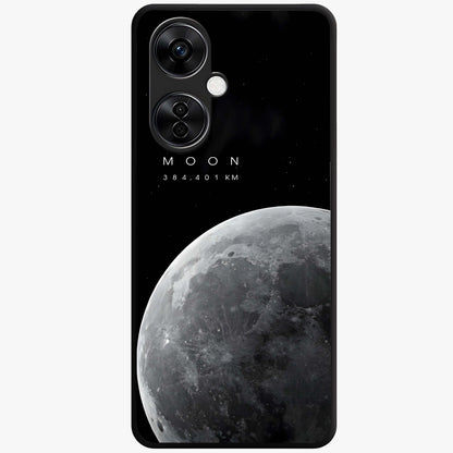 Cosmic Moon Glow Glass Case for 1+Nord CE 3 Lite serene front view featuring glowing moon artwork with celestial tones
