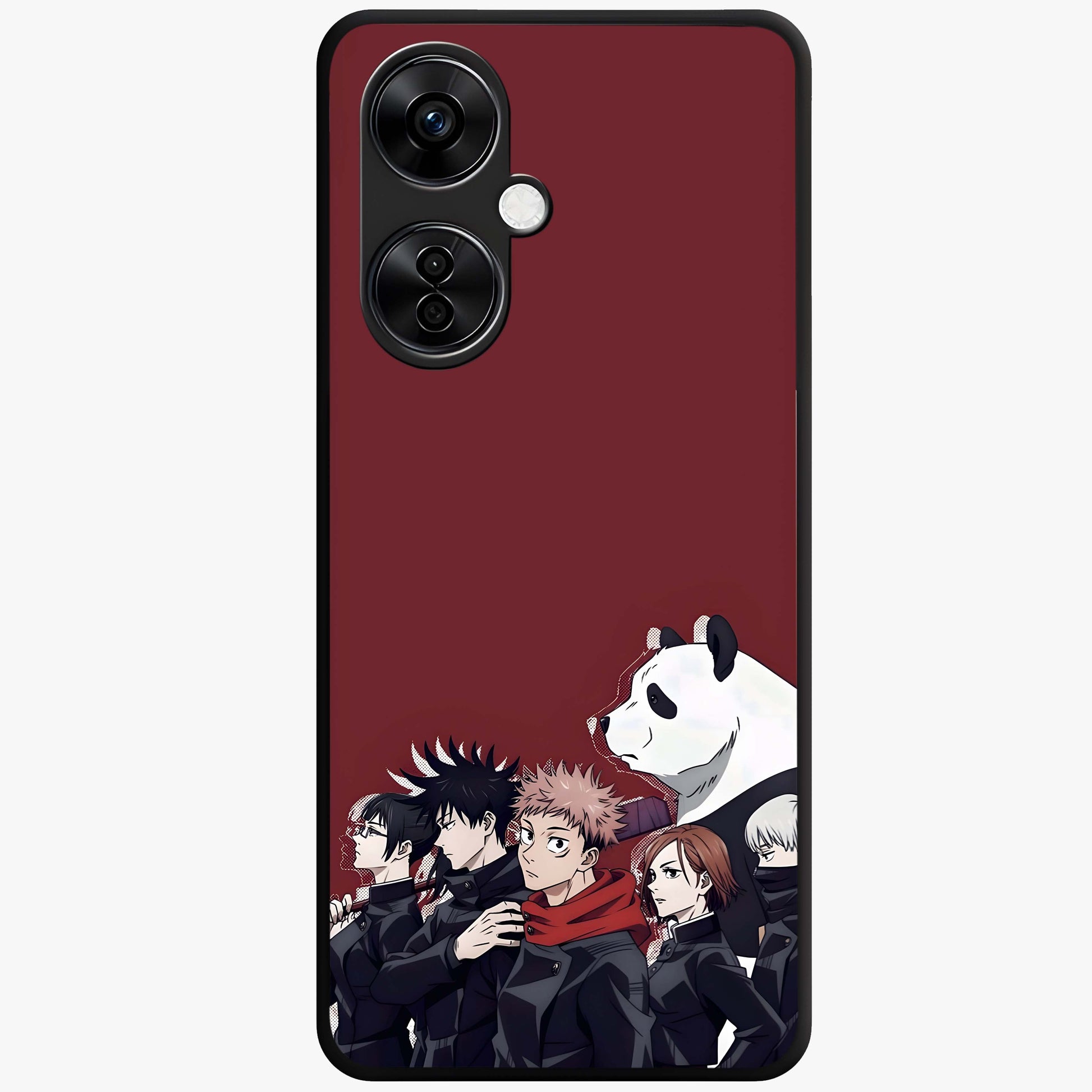 Crimson Crow Judgment Glass Case for 1+Nord CE 3 Lite striking front view featuring bold crow illustration in crimson tones