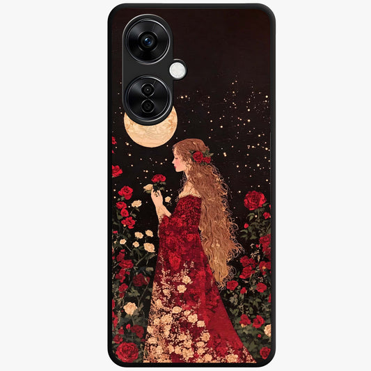 Crimson Dreams Glass Case for 1+Nord CE 3 Lite elegant front view featuring rich red artistic artwork