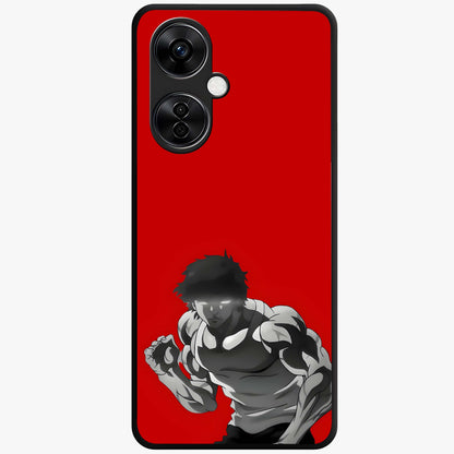 Crimson Power Rush Glass Case for 1+Nord CE 3 Lite bold front view featuring dynamic red abstract motion artwork