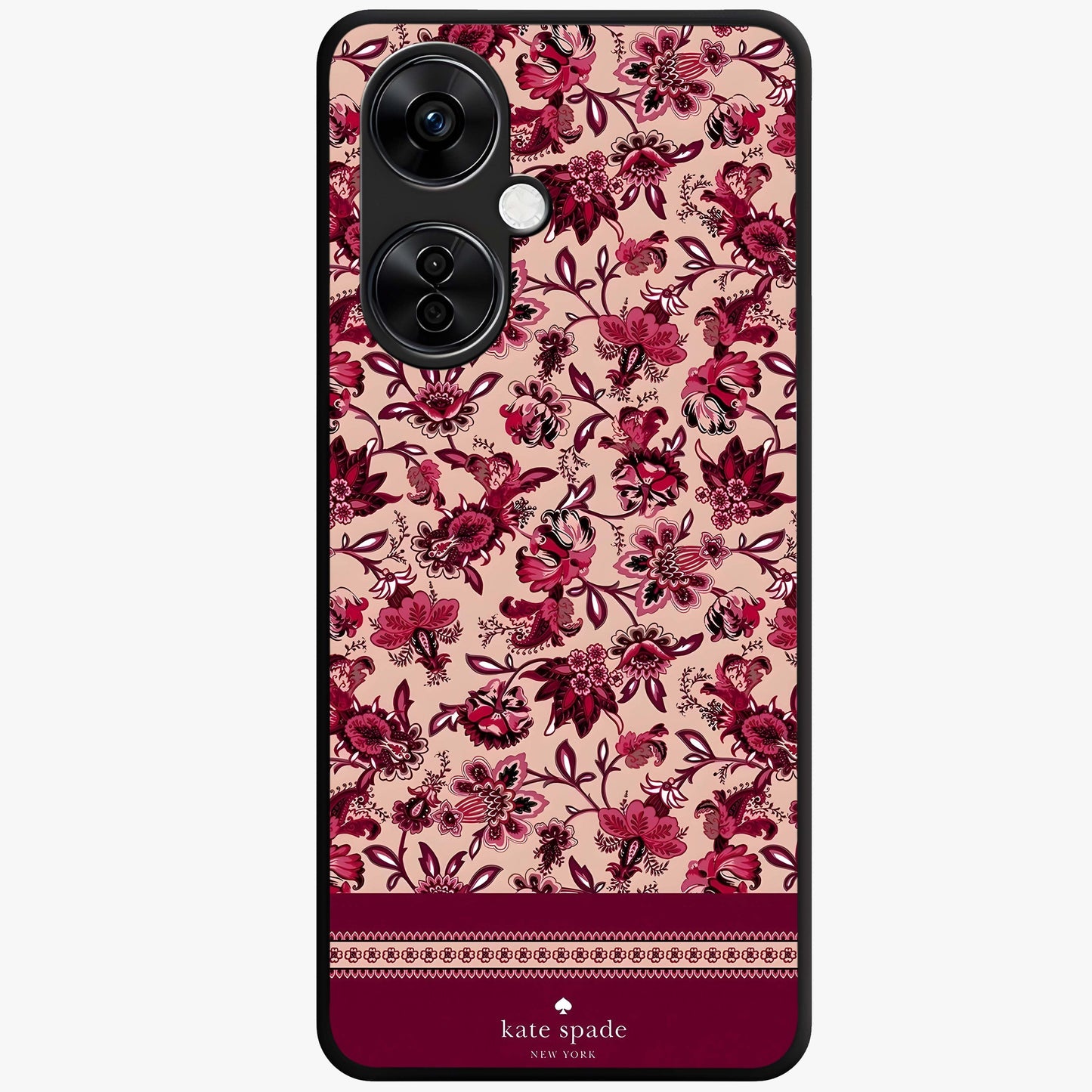 Crimson Rose Charm Glass Case for 1+Nord CE 3 Lite elegant front view featuring rich red rose artwork