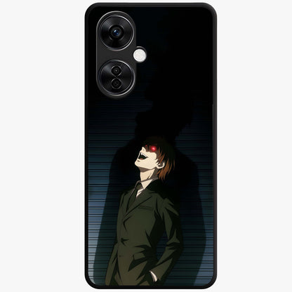 Crimson Shadow King Glass Case for 1+Nord CE 3 Lite striking front view featuring bold shadow inspired crimson artwork
