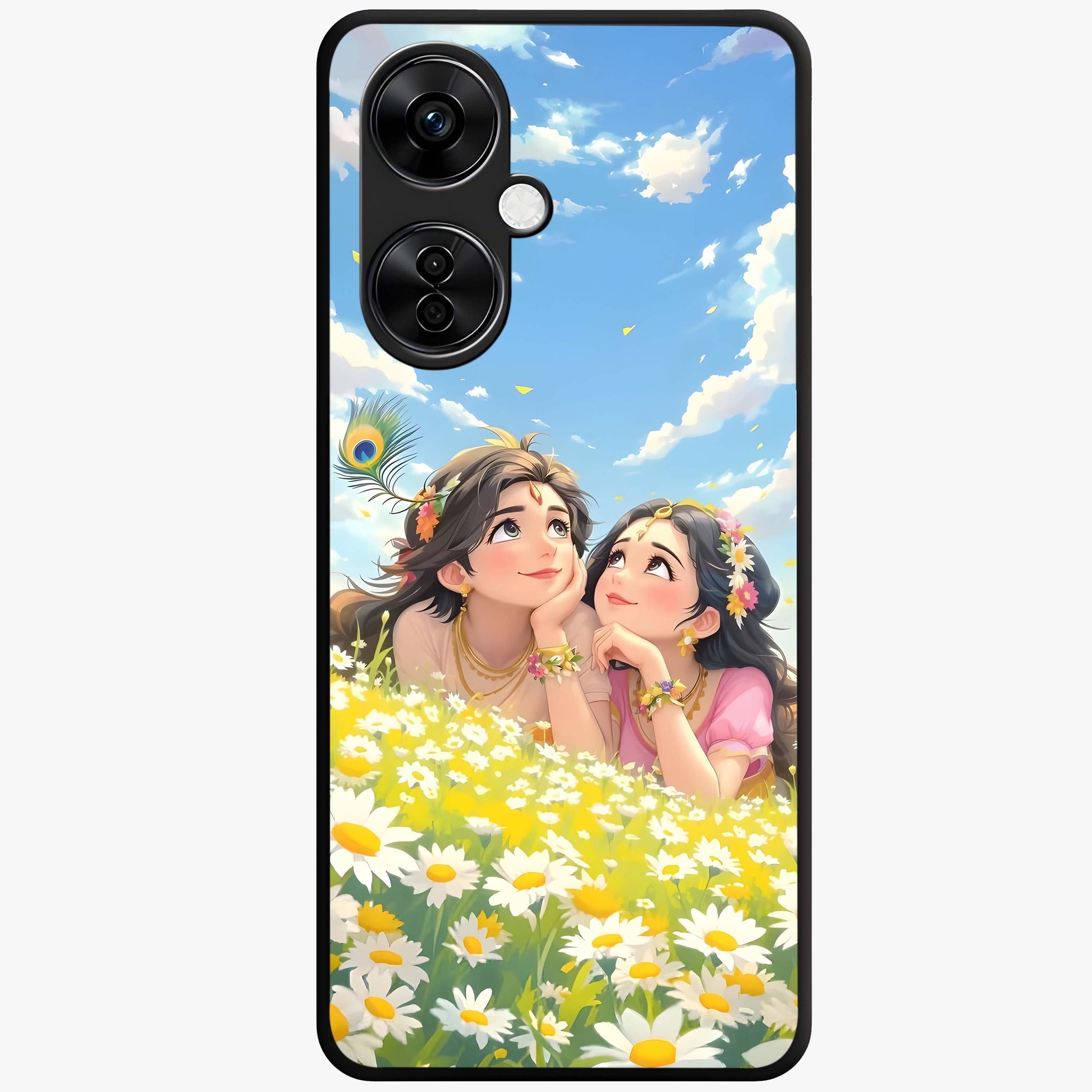Daisy Daydream Love Glass Case for 1+Nord CE 3 Lite soft front view featuring romantic daisy floral artwork