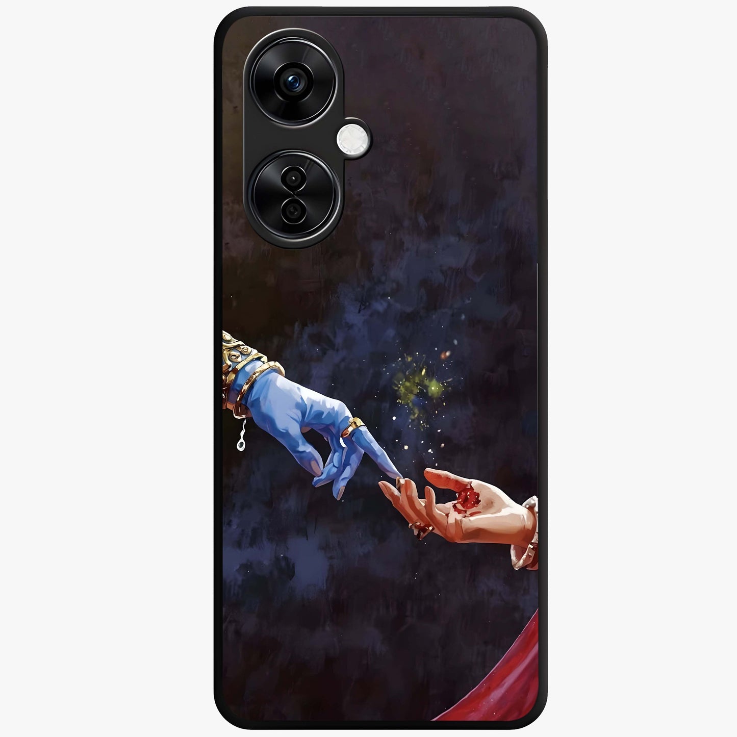 Divine Touch Eternal Glass Case for 1+Nord CE 3 Lite graceful front view featuring timeless spiritual artwork