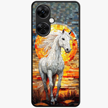 Elected Horse Glass Case for 1+Nord CE 3 Lite bold front view featuring powerful horse illustration artwork