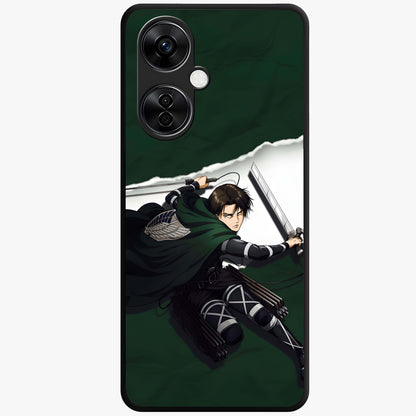Emerald War Vanguard Glass Case for 1+Nord CE 3 Lite striking front view featuring warrior inspired artwork in emerald tones
