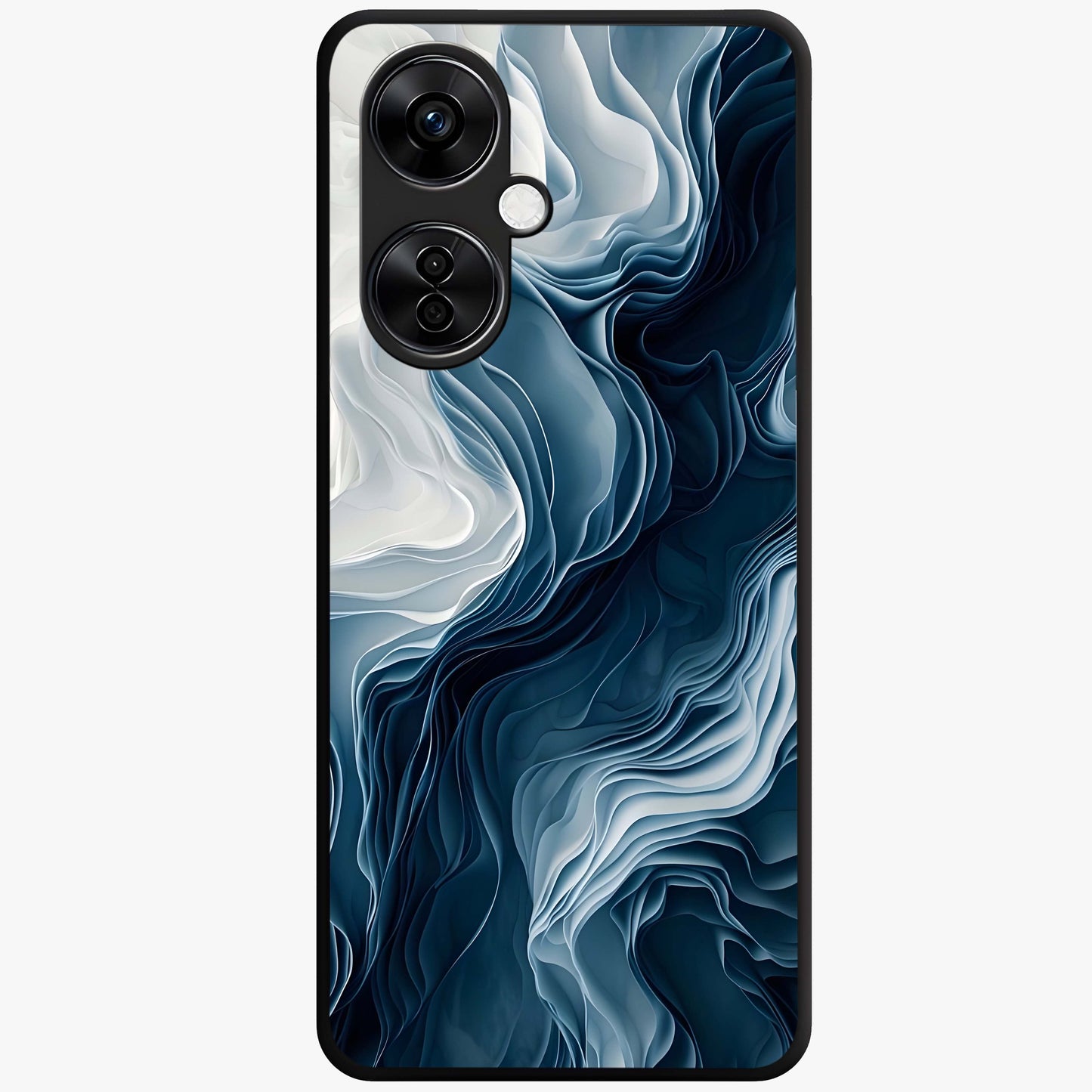 Ethereal Paper Marble Glass Case for 1+Nord CE 3 Lite artistic front view featuring subtle marble inspired artwork