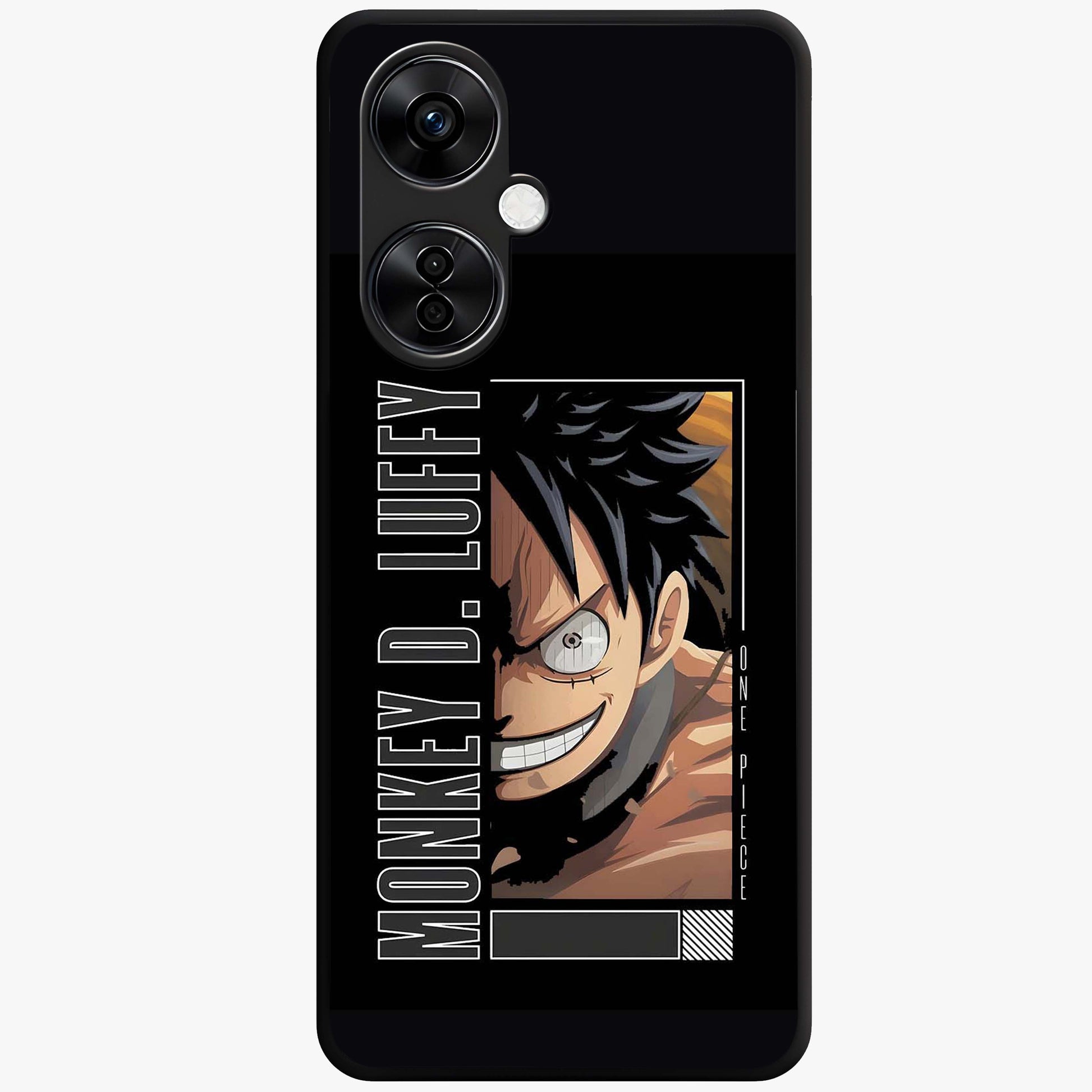 Fearless Pirate Smile Glass Case for 1+Nord CE 3 Lite edgy front view featuring pirate inspired artwork with bold expression