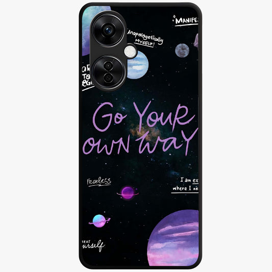 Galactic Vibes Universe Glass Case for 1+Nord CE 3 Lite vibrant front view featuring universe inspired artistic artwork
