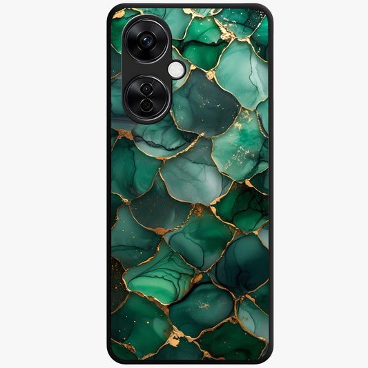 Geometric Polyester Pattern Glass Case for 1+Nord CE 3 Lite modern front view featuring abstract geometric pattern artwork