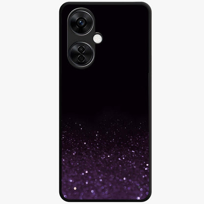 Glittery Purple Bokeh Glass Case for 1+Nord CE 3 Lite vibrant front view featuring sparkling purple bokeh artwork