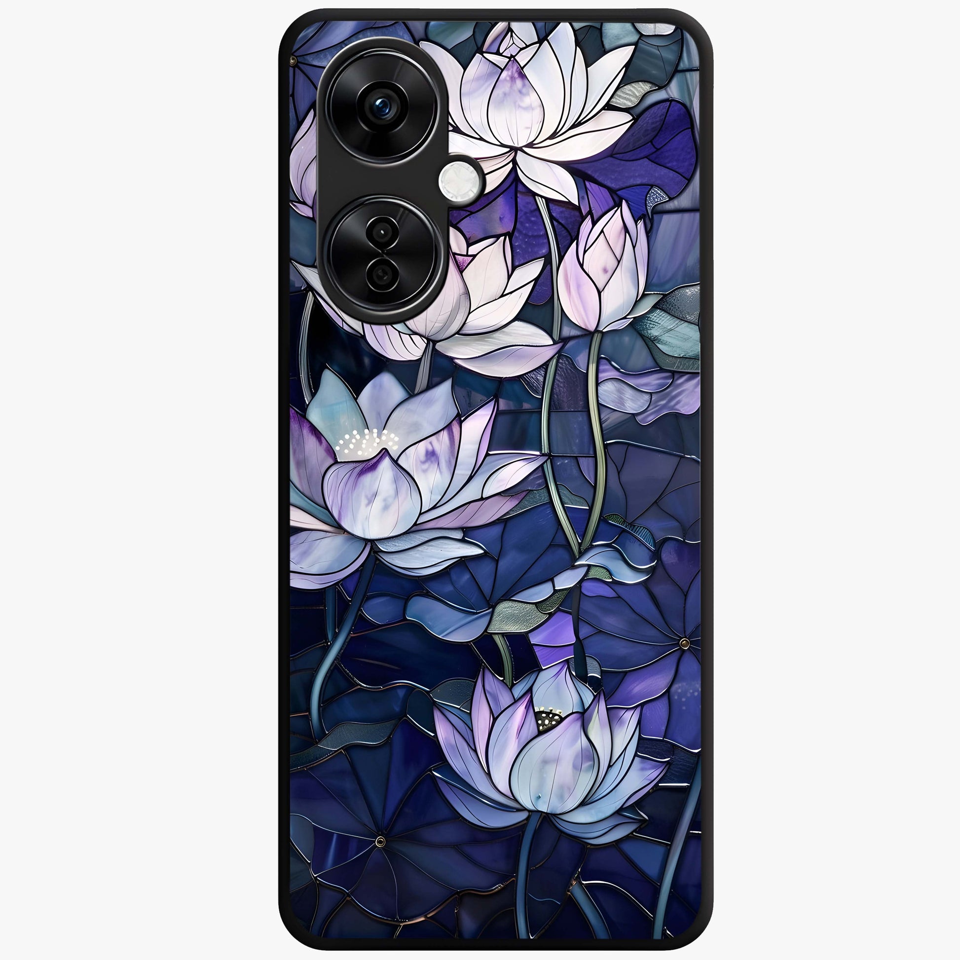 Gloss Petal Rush Glass Case for 1+Nord CE 3 Lite bold front view featuring dynamic floral artwork with glossy appeal