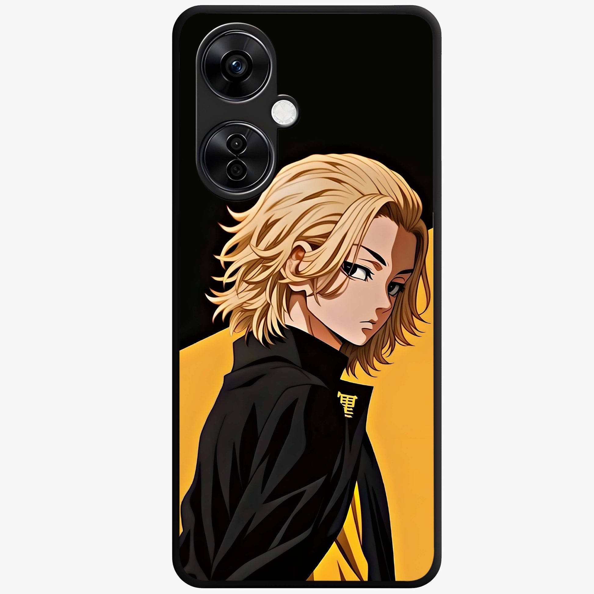 Golden Shadow Commander Glass Case for 1+Nord CE 3 Lite powerful front view featuring dramatic commander themed artwork
