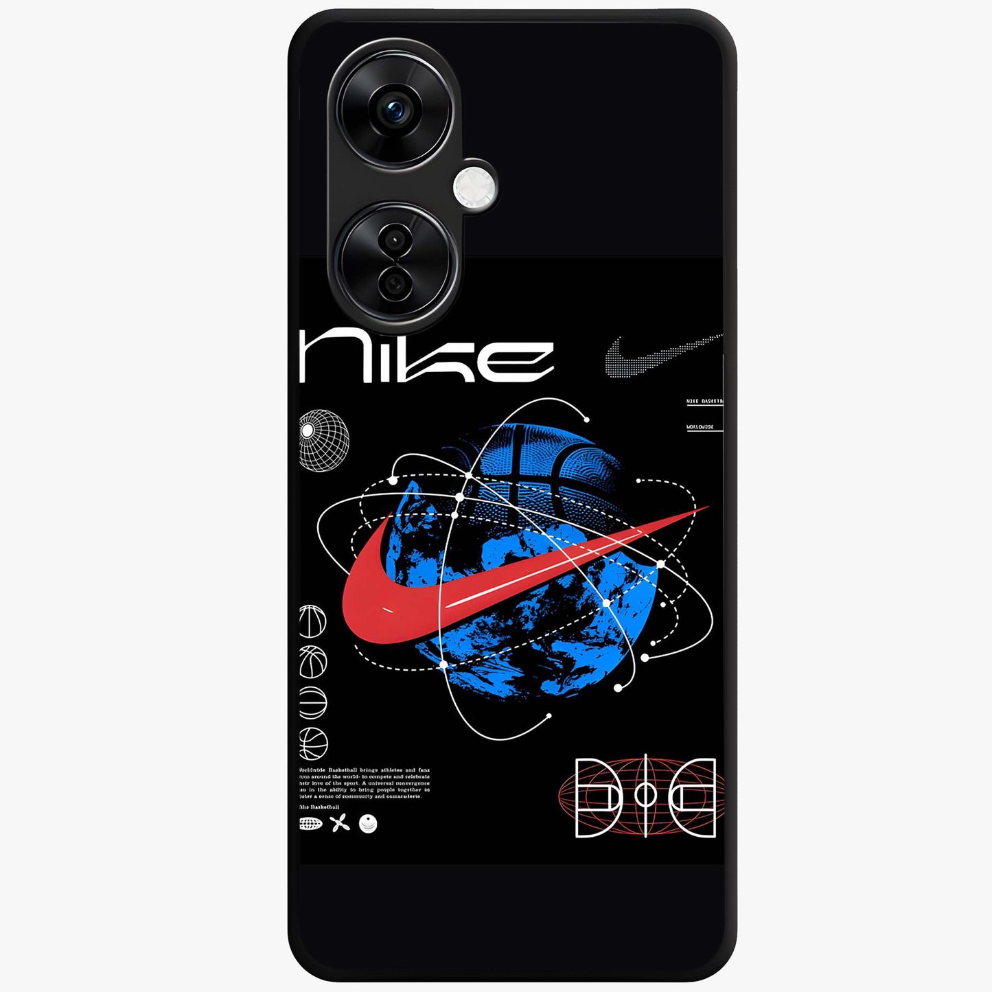 Gravity Sports Fusion Glass Case for 1+Nord CE 3 Lite dynamic front view featuring bold sports inspired fusion artwork