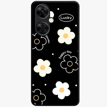 Happy Day Daisy Glass Case for 1+Nord CE 3 Lite cheerful front view featuring bright daisy floral artwork