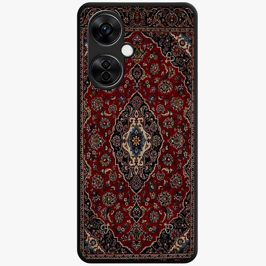 Heritage Carpet Royale Glass Case for 1+Nord CE 3 Lite showing full back design in clean flat view with royal carpet-inspired artwork and glossy glass finish.